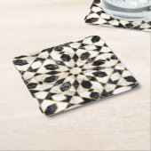 Marokkanisches Mosaik aus schwarzem und weißem Mar Untersetzer (angewinkelt)