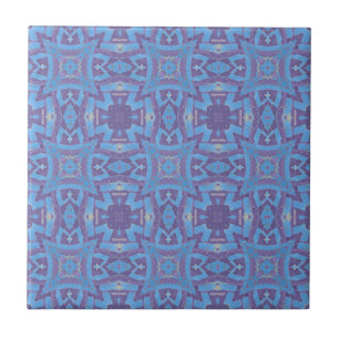 Marokkanisches Mosaik geometrisches Muster blau li Fliese