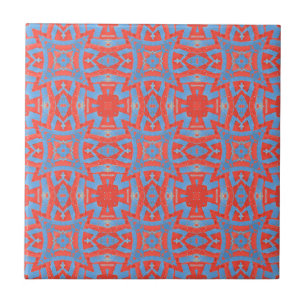 marokkanisches Mosaik geometrisches Muster rot bla Fliese