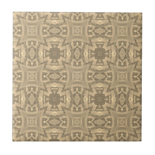 Marokkanisches Mosaik geometrisches Muster Sepia B Fliese