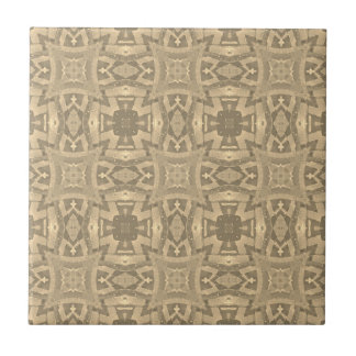 Marokkanisches Mosaik geometrisches Muster Sepia B Fliese