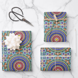 Marokkanisches Mosaik Geschenkpapier Set