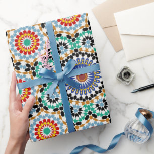 Marokkanisches Mosaik Traditionelles Boho-Muster Geschenkpapier