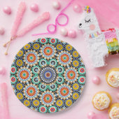 Marokkanisches Mosaik Traditionelles Boho-Muster Pappteller (Party)