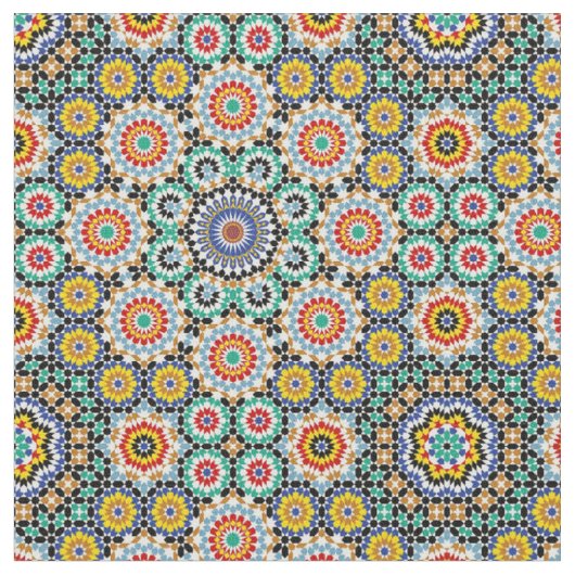 Marokkanisches Mosaik traditionelles Boho-Muster. Stoff (Nahaufnahme)