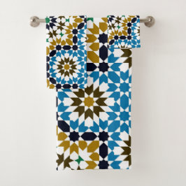 Marokkanisches Mosaik Traditionelles Geometrisches Badhandtuch Set