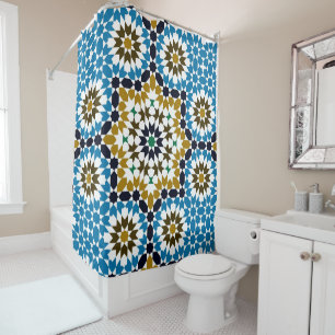Marokkanisches Mosaik Traditionelles Geometrisches Duschvorhang