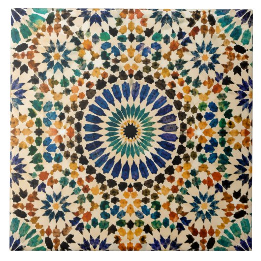 Marokkanisches Mosaik traditionelles Muster Fliese (Vorderseite)