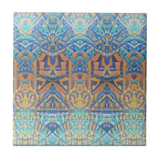 marokkanisches Mosaik, türkisblau Fliese (Vorderseite)