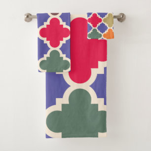 Marokkanisches Mosaikmuster Badhandtuch Set