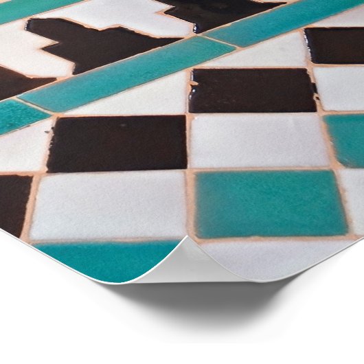 Marokkanisches Mosaikmuster Poster (Ecke)