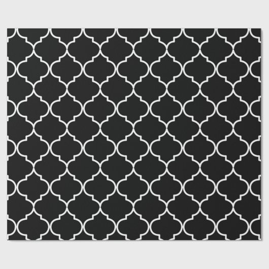 Marokkanisches Muster aus schwarzem und weißem Mit Geschenkpapier (Flach)