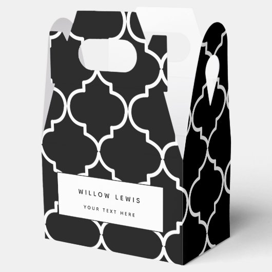 Marokkanisches Muster aus schwarzem und weißem Mit Geschenkschachtel (Geöffnet)