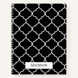 Marokkanisches Muster aus schwarzem und weißem Mit Notizblock