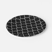 Marokkanisches Muster aus schwarzem und weißem Mit Pappteller (Schrägansicht)
