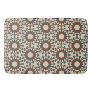 marokkanisches Muster (braun und blau) Badematte