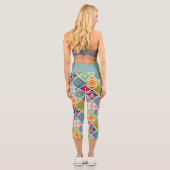 Marokkanisches Muster bunt funky art Capri Leggings (Rückseite)
