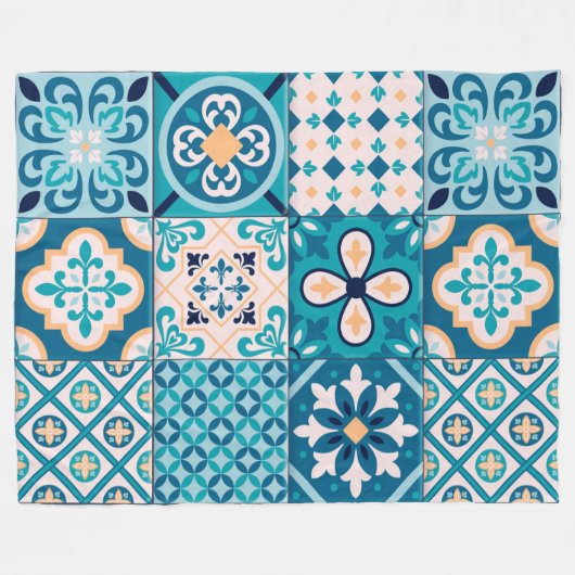 marokkanisches Muster Fleecedecke (Vorderseite (Horizontal))