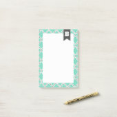 marokkanisches Muster im Meer Personalisiert Post-it Klebezettel (Auf Schreibtisch)