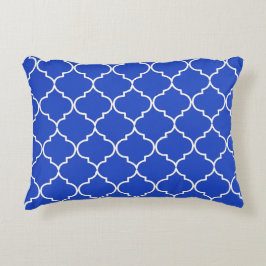 Marokkanisches Muster in Blau und Weiß Dekokissen