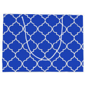 Marokkanisches Muster in Blau und Weiß Große Geschenktüte (Rückseite)