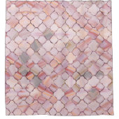 Marokkanisches Muster in Marmor- und Quarzkristall Duschvorhang (Vorderseite)