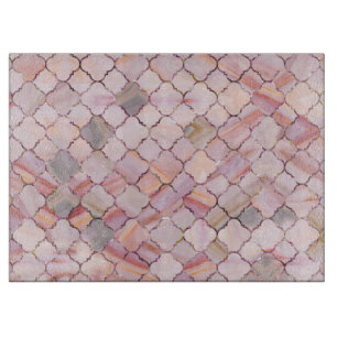 Marokkanisches Muster in Marmor- und Quarzkristall Schneidebrett