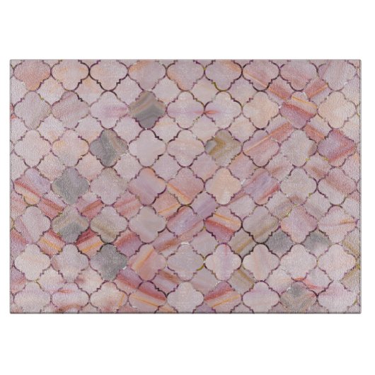 Marokkanisches Muster in Marmor- und Quarzkristall Schneidebrett (Vorderseite)