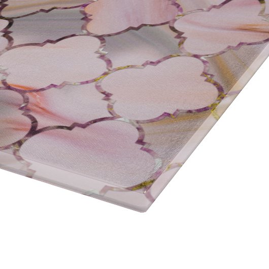 Marokkanisches Muster in Marmor- und Quarzkristall Schneidebrett (Ecke)