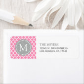 Marokkanisches Muster in Rosa und Weiß mit Monogra (Insitu)