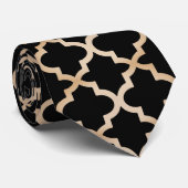 Marokkanisches Muster in Schwarz und Gold Krawatte (Gerollt)