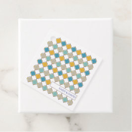 Marokkanisches Muster Tiles Blue Golden Wedding Geschenkanhänger
