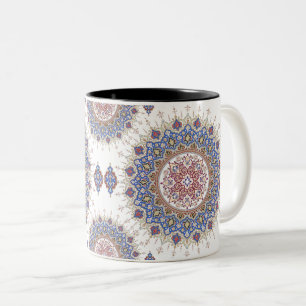 Marokkanisches ornamentales geometrisches Muster Zweifarbige Tasse