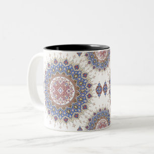 Marokkanisches ornamentales geometrisches Muster Zweifarbige Tasse