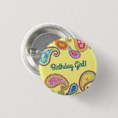 Marokkanisches Paisley Boho Kindergeburtstag Party Button (Vorne & Hinten)