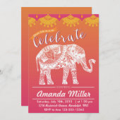 Marokkanisches Party - Indische Inspiration - Indi Einladung (Vorne/Hinten)