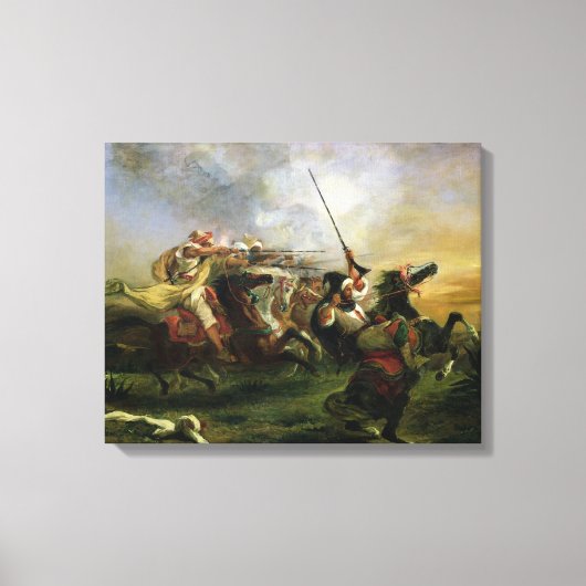 Marokkanisches Pferd bei militärischen Aktionen, 1 Leinwanddruck (Vorderseite)