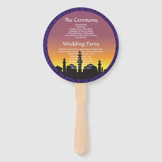 Marokkanisches Programm für arabische Nächte Hand Fächer (Rückseite)