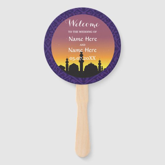 Marokkanisches Programm für arabische Nächte Hand Fächer (Vorderseite)