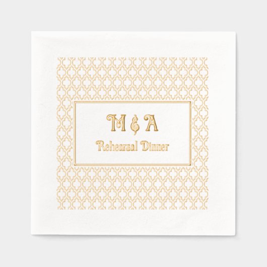 Marokkanisches Quatrefoil Jeglicher Anlass Probe A Servietten Mit Folie (Vorderseite)