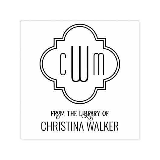 Marokkanisches Quatrefolie 3 Erstname #2 Bibliothe Permastempel (Design)