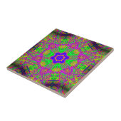 marokkanisches Sechspunkt Sterngrün lila Fliese (Seite)