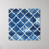 marokkanisches Stilmuster - blaues arabastisches D Leinwanddruck (Vorderseite)