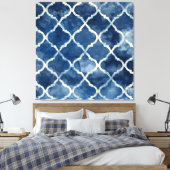 marokkanisches Stilmuster - blaues arabastisches D Leinwanddruck (Insitu (Schlafzimmer))