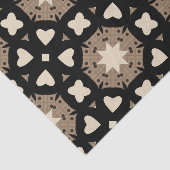 Marokkanisches Stilmuster Schwarz & Beige Geometri Seidenpapier (Ausschnitt)