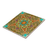 Marokkanisches Tile Green Gold Blue Fliese (Seite)