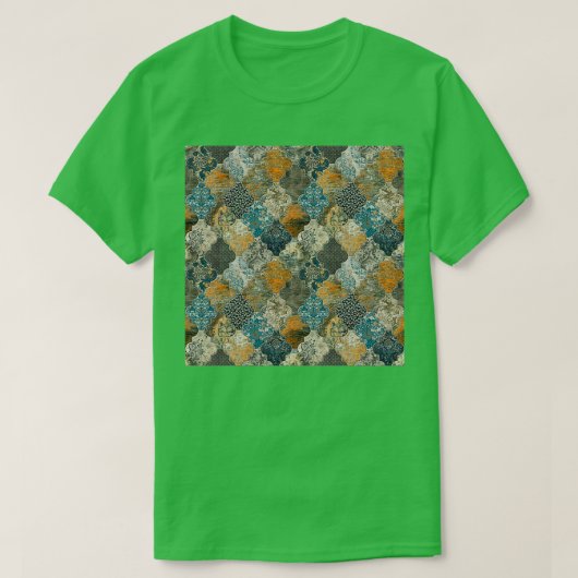 Marokkanisches Tiles Rust Orange Blue S T-Shirt (Design vorne)