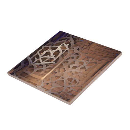 marokkanisches Trellis braunes geometrisches Desig Fliese (Seite)