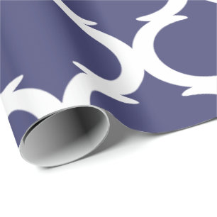 Marokkanisches Trellis Navy Blue White Lattice Mus Geschenkpapier