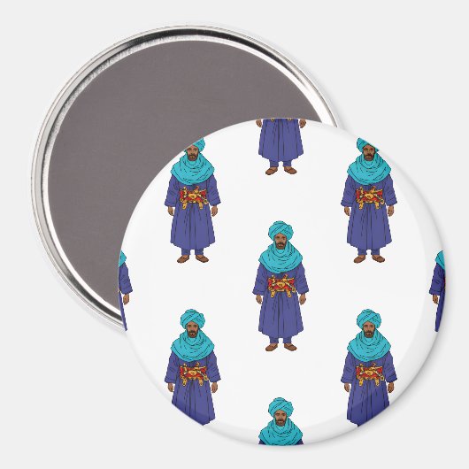 Marokkanisches Tuareg Man Pattern Magnet (Vorderseite/Rückseite)